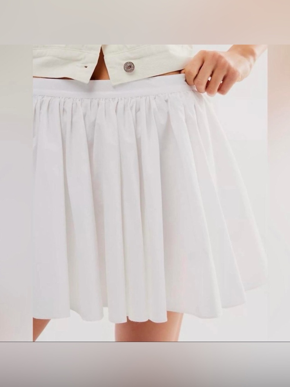 Free People White Gathered Skirt